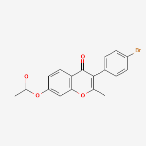 molecular formula C18H13BrO4 B2979065 3-(4-溴苯基)-2-甲基-4-氧代-4H-色满-7-基乙酸酯 CAS No. 610758-60-6