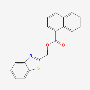 molecular formula C19H13NO2S B2979071 苯并[d]噻唑-2-基甲基 1-萘甲酸酯 CAS No. 327971-31-3