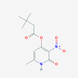 molecular formula C12H16N2O5 B2979072 (6-甲基-3-硝基-2-氧代-1H-吡啶-4-基) 3,3-二甲基丁酸酯 CAS No. 868679-36-1