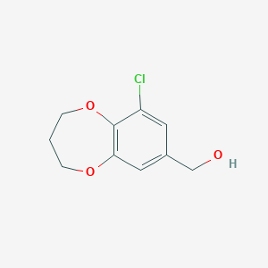 molecular formula C10H11ClO3 B2979076 (9-chloro-3,4-dihydro-2H-1,5-benzodioxepin-7-yl)methanol CAS No. 852956-43-5