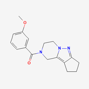 (3-methoxyphenyl)(3,4,8,9-tetrahydro-1H-cyclopenta[3,4]pyrazolo[1,5-a]pyrazin-2(7H)-yl)methanone
