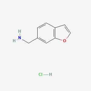 molecular formula C9H10ClNO B2979085 Benzofuran-6-ylmethanamine hcl CAS No. 943844-52-8