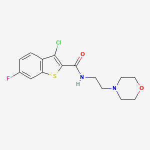 molecular formula C15H16ClFN2O2S B2979090 3-chloro-6-fluoro-N-(2-morpholinoethyl)benzo[b]thiophene-2-carboxamide CAS No. 314022-31-6