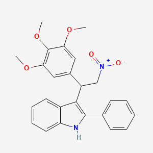 molecular formula C25H24N2O5 B2979099 3-[2-nitro-1-(3,4,5-trimethoxyphenyl)ethyl]-2-phenyl-1H-indole CAS No. 315234-69-6