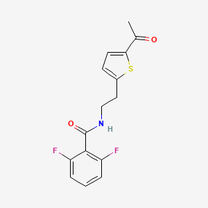 molecular formula C15H13F2NO2S B2979105 N-(2-(5-乙酰噻吩-2-基)乙基)-2,6-二氟苯甲酰胺 CAS No. 2034347-66-3