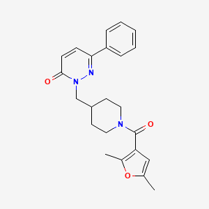 molecular formula C23H25N3O3 B2979111 2-{[1-(2,5-Dimethylfuran-3-carbonyl)piperidin-4-yl]methyl}-6-phenyl-2,3-dihydropyridazin-3-one CAS No. 2097889-22-8