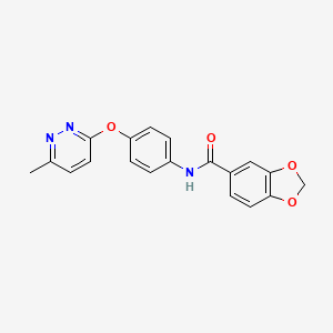 molecular formula C19H15N3O4 B2979112 N-(4-((6-methylpyridazin-3-yl)oxy)phenyl)benzo[d][1,3]dioxole-5-carboxamide CAS No. 1207020-43-6