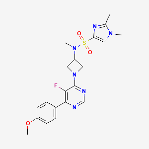 N-{1-[5-fluoro-6-(4-methoxyphenyl)pyrimidin-4-yl]azetidin-3-yl}-N,1,2-trimethyl-1H-imidazole-4-sulfonamide