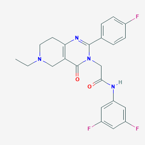 molecular formula C23H21F3N4O2 B2979117 N-(3,5-二氟苯基)-2-(6-乙基-2-(4-氟苯基)-4-氧代-5,6,7,8-四氢吡啶并[4,3-d]嘧啶-3(4H)-基)乙酰胺 CAS No. 1286733-29-6