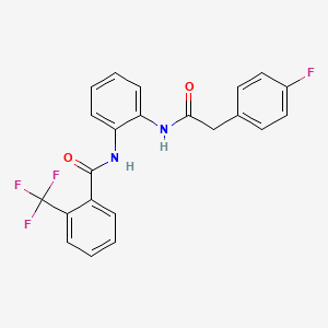 molecular formula C22H16F4N2O2 B2979120 N-(2-(2-(4-氟苯基)乙酰氨基)苯基)-2-(三氟甲基)苯甲酰胺 CAS No. 1203314-38-8