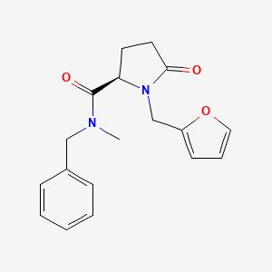 molecular formula C18H20N2O3 B2979127 (2R)-N-benzyl-1-(2-furylmethyl)-N-methyl-5-oxotetrahydro-1H-pyrrole-2-carboxamide CAS No. 956188-45-7