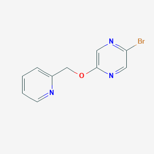 molecular formula C10H8BrN3O B2979132 2-溴-5-(吡啶-2-基甲氧基)吡嗪 CAS No. 2091289-51-7