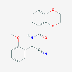 molecular formula C18H16N2O4 B2979136 N-[cyano(2-methoxyphenyl)methyl]-2,3-dihydro-1,4-benzodioxine-5-carboxamide CAS No. 1389444-08-9