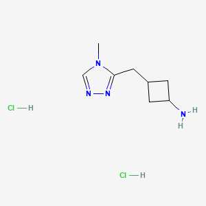 molecular formula C8H16Cl2N4 B2979138 3-[(4-Methyl-1,2,4-triazol-3-yl)methyl]cyclobutan-1-amine;dihydrochloride CAS No. 2415263-10-2