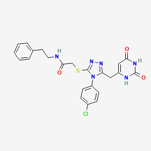 molecular formula C23H21ClN6O3S B2979139 2-((4-(4-chlorophenyl)-5-((2,6-dioxo-1,2,3,6-tetrahydropyrimidin-4-yl)methyl)-4H-1,2,4-triazol-3-yl)thio)-N-phenethylacetamide CAS No. 852154-91-7