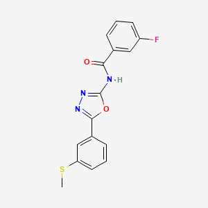 molecular formula C16H12FN3O2S B2979157 3-fluoro-N-[5-(3-methylsulfanylphenyl)-1,3,4-oxadiazol-2-yl]benzamide CAS No. 886912-29-4