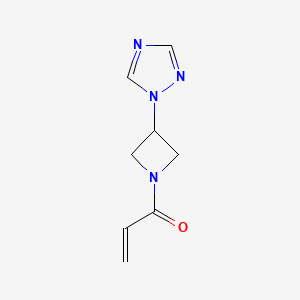 molecular formula C8H10N4O B2979163 1-[3-(1,2,4-Triazol-1-yl)azetidin-1-yl]prop-2-en-1-one CAS No. 2139601-12-8