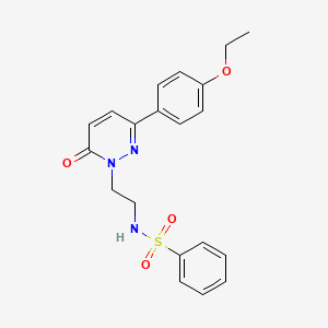 molecular formula C20H21N3O4S B2979167 N-(2-(3-(4-ethoxyphenyl)-6-oxopyridazin-1(6H)-yl)ethyl)benzenesulfonamide CAS No. 921880-75-3