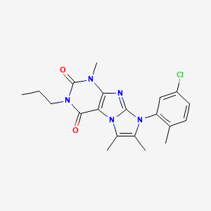 molecular formula C20H22ClN5O2 B2979177 8-(5-chloro-2-methylphenyl)-1,6,7-trimethyl-3-propyl-1H-imidazo[2,1-f]purine-2,4(3H,8H)-dione CAS No. 887459-99-6