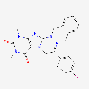 molecular formula C23H21FN6O2 B2979183 3-(4-fluorophenyl)-7,9-dimethyl-1-(2-methylbenzyl)-7,9-dihydro-[1,2,4]triazino[3,4-f]purine-6,8(1H,4H)-dione CAS No. 898443-65-7