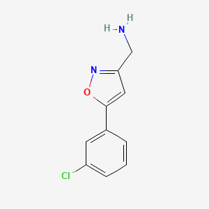 [5-(3-Chlorophenyl)-1,2-oxazol-3-yl]methanamine