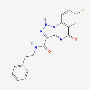 molecular formula C18H14BrN5O2 B2979185 7-溴-5-羟基-N-(2-苯乙基)[1,2,3]三唑并[1,5-a]喹唑啉-3-甲酰胺 CAS No. 1040709-37-2