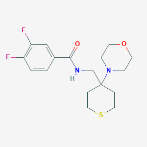 molecular formula C17H22F2N2O2S B2979186 3,4-Difluoro-N-[(4-morpholin-4-ylthian-4-yl)methyl]benzamide CAS No. 2380187-91-5