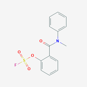 molecular formula C14H12FNO4S B2979188 1-氟磺酰氧基-2-[甲基(苯基)氨基羰基]苯 CAS No. 2411277-69-3