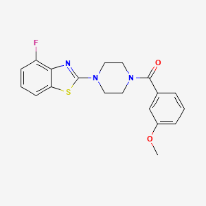 molecular formula C19H18FN3O2S B2979189 (4-(4-氟苯并[d]噻唑-2-基)哌嗪-1-基)(3-甲氧基苯基)甲苯酮 CAS No. 897480-74-9