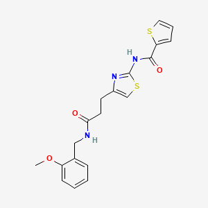 N-(4-(3-((2-methoxybenzyl)amino)-3-oxopropyl)thiazol-2-yl)thiophene-2-carboxamide