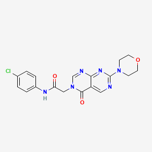 molecular formula C18H17ClN6O3 B2979193 N-(4-chlorophenyl)-2-(7-morpholino-4-oxopyrimido[4,5-d]pyrimidin-3(4H)-yl)acetamide CAS No. 1286727-61-4