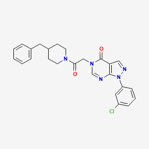 molecular formula C25H24ClN5O2 B2979196 5-(2-(4-苄基哌啶-1-基)-2-氧代乙基)-1-(3-氯苯基)-1H-吡唑并[3,4-d]嘧啶-4(5H)-酮 CAS No. 887457-41-2