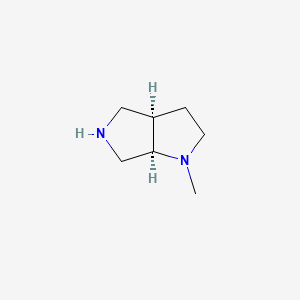 molecular formula C7H14N2 B2979200 (3aR,6aR)-1-Methyl-hexahydropyrrolo[3,4-b]pyrrole CAS No. 1353644-77-5; 877212-98-1