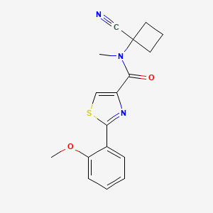 molecular formula C17H17N3O2S B2979202 N-(1-cyanocyclobutyl)-2-(2-methoxyphenyl)-N-methyl-1,3-thiazole-4-carboxamide CAS No. 1428079-51-9
