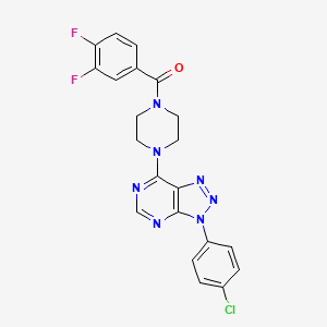 molecular formula C21H16ClF2N7O B2979213 (4-(3-(4-chlorophenyl)-3H-[1,2,3]triazolo[4,5-d]pyrimidin-7-yl)piperazin-1-yl)(3,4-difluorophenyl)methanone CAS No. 920390-14-3