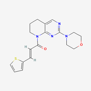 molecular formula C18H20N4O2S B2979217 (E)-1-(2-morpholino-6,7-dihydropyrido[2,3-d]pyrimidin-8(5H)-yl)-3-(thiophen-2-yl)prop-2-en-1-one CAS No. 2210232-30-5