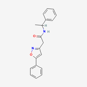 molecular formula C19H18N2O2 B2979224 N-(1-phenylethyl)-2-(5-phenylisoxazol-3-yl)acetamide CAS No. 946261-41-2