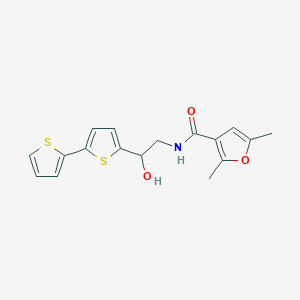 molecular formula C17H17NO3S2 B2979235 N-(2-{[2,2'-bithiophene]-5-yl}-2-hydroxyethyl)-2,5-dimethylfuran-3-carboxamide CAS No. 2097932-56-2
