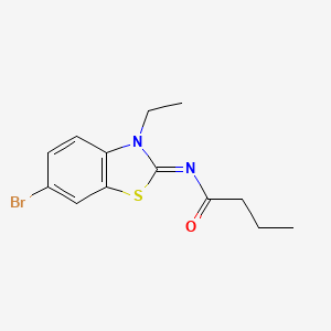 molecular formula C13H15BrN2OS B2979238 N-(6-bromo-3-ethyl-1,3-benzothiazol-2-ylidene)butanamide CAS No. 865544-50-9