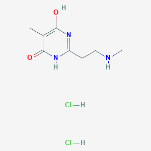 molecular formula C8H15Cl2N3O2 B2979241 4-Hydroxy-5-methyl-2-[2-(methylamino)ethyl]-1H-pyrimidin-6-one;dihydrochloride CAS No. 2137765-30-9
