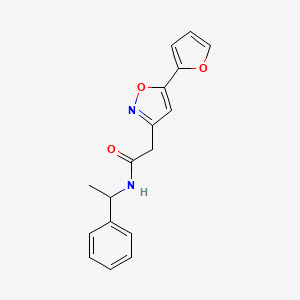 molecular formula C17H16N2O3 B2979245 2-(5-(呋喃-2-基)异噁唑-3-基)-N-(1-苯乙基)乙酰胺 CAS No. 1105217-41-1