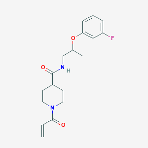 molecular formula C18H23FN2O3 B2979246 N-[2-(3-Fluorophenoxy)propyl]-1-prop-2-enoylpiperidine-4-carboxamide CAS No. 2361821-66-9