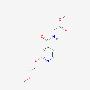 molecular formula C13H18N2O5 B2979250 2-(2-(2-甲氧基乙氧基)异烟酰胺基)乙酸乙酯 CAS No. 2034360-82-0