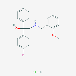 molecular formula C22H23ClFNO2 B2979252 1-(4-氟苯基)-2-{[(2-甲氧基苯基)甲基]氨基}-1-苯基乙醇盐酸盐 CAS No. 317822-10-9
