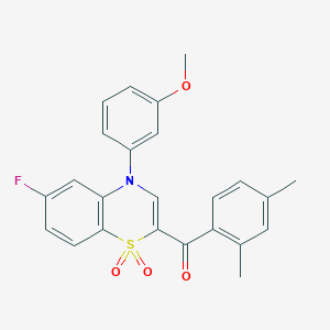 (2,4-dimethylphenyl)[6-fluoro-4-(3-methoxyphenyl)-1,1-dioxido-4H-1,4-benzothiazin-2-yl]methanone