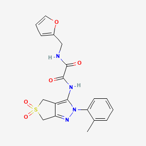 molecular formula C19H18N4O5S B2979259 N1-(5,5-dioxido-2-(o-tolyl)-4,6-dihydro-2H-thieno[3,4-c]pyrazol-3-yl)-N2-(furan-2-ylmethyl)oxalamide CAS No. 899751-21-4