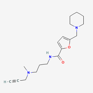 molecular formula C18H27N3O2 B2979263 N-[3-[Methyl(prop-2-ynyl)amino]propyl]-5-(piperidin-1-ylmethyl)furan-2-carboxamide CAS No. 2224362-27-8