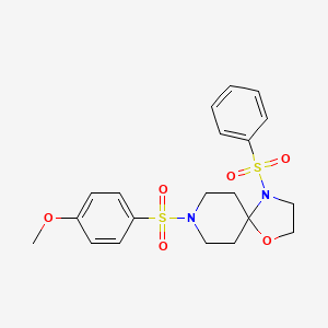 molecular formula C20H24N2O6S2 B2979267 8-((4-甲氧基苯基)磺酰基)-4-(苯磺酰基)-1-氧杂-4,8-二氮杂螺[4.5]癸烷 CAS No. 906155-29-1