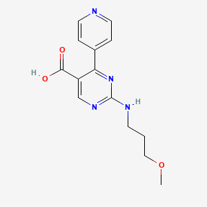 2-[(3-Methoxypropyl)amino]-4-(pyridin-4-yl)pyrimidine-5-carboxylic acid