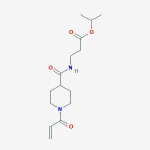 molecular formula C15H24N2O4 B2979277 Propan-2-yl 3-[(1-prop-2-enoylpiperidine-4-carbonyl)amino]propanoate CAS No. 2361826-98-2